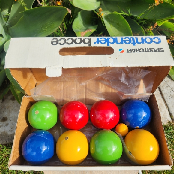 Bocce Ball Set Sportcraft 80s Made In Italy W/ Original Box Vintage Complete Set
